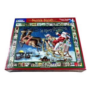 NEW White Mountain Puzzle Santa's Sleigh 1000 Piece Jigsaw Puzzle 1462 Christmas